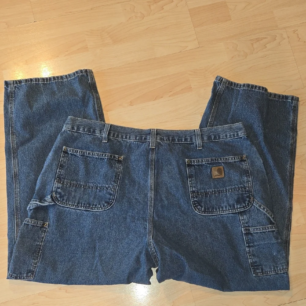 Mens Carhartt Original Dungaree Fit Blue Jeans 42x30 B13DPS